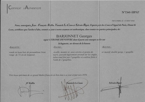 altvioolstrijkstok van Georges Barjonnet